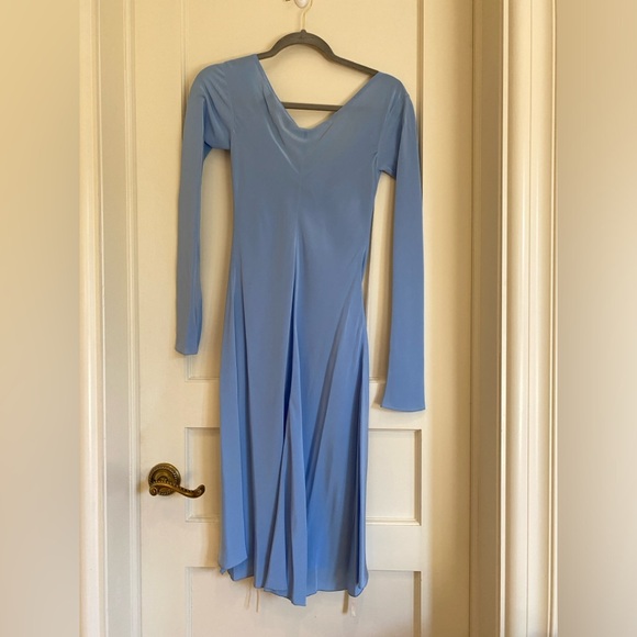 Tae Park Present Dress Sky Blue Size Small 100% Silk Bow tie dress - Picture 8 of 12